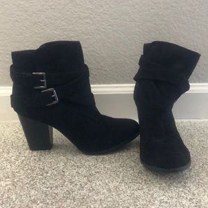 Black heeled booties